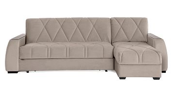Угловой диван Domo Pro c накладкой Ясень, стежка ромб